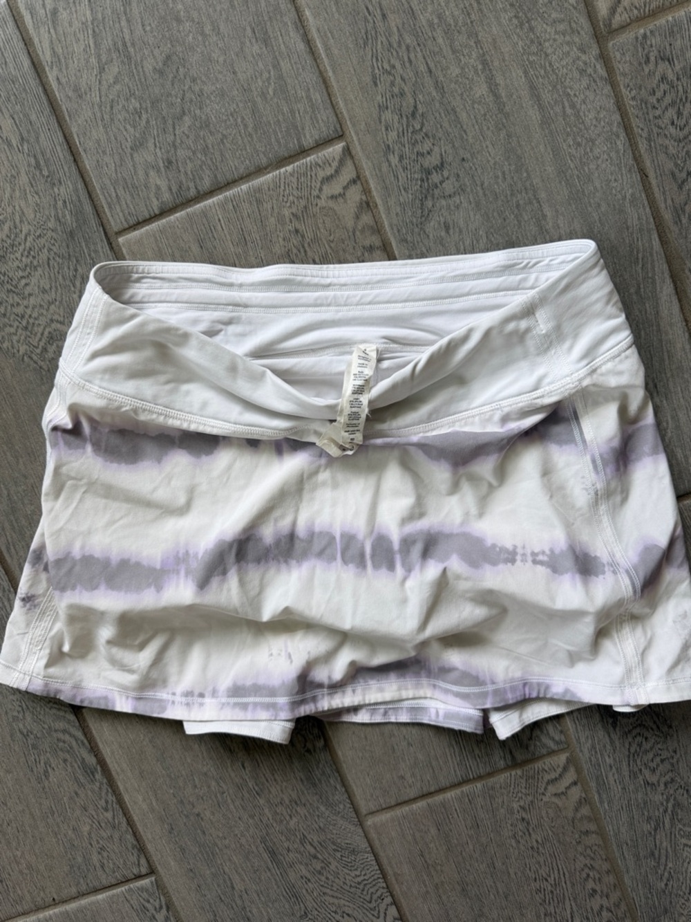 lululemon athletica White and Lilac Tie-Dye Skort